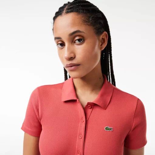 Lacoste Polo Shirts-L.12.D Slim Fit Ribbed Cotton Polo Shirt