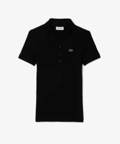 Lacoste Polo Shirts-L.12.D Slim Fit Ribbed Cotton Polo Shirt