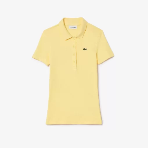 Lacoste Polo Shirts-L.12.D Slim Fit Ribbed Cotton Polo Shirt