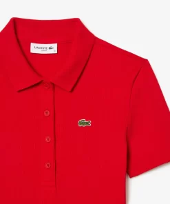 Lacoste Polo Shirts-L.12.D Slim Fit Ribbed Cotton Polo Shirt