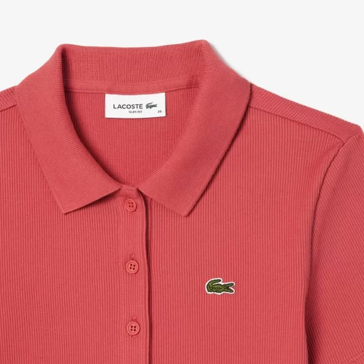 Lacoste Polo Shirts-L.12.D Slim Fit Ribbed Cotton Polo Shirt