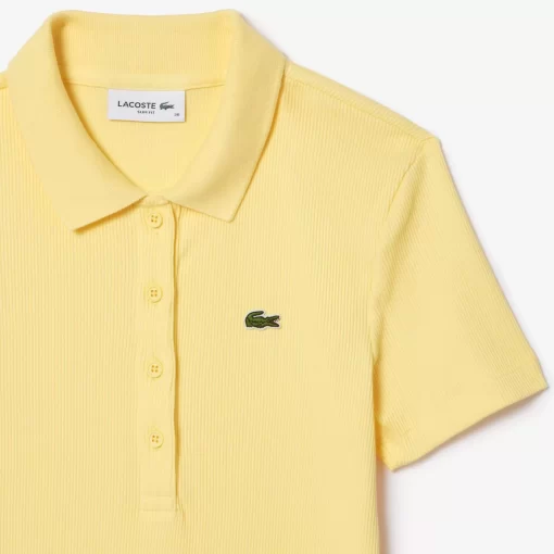 Lacoste Polo Shirts-L.12.D Slim Fit Ribbed Cotton Polo Shirt