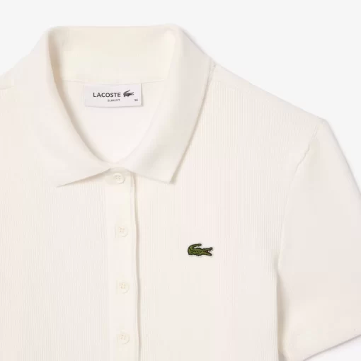 Lacoste Polo Shirts-L.12.D Slim Fit Ribbed Cotton Polo Shirt