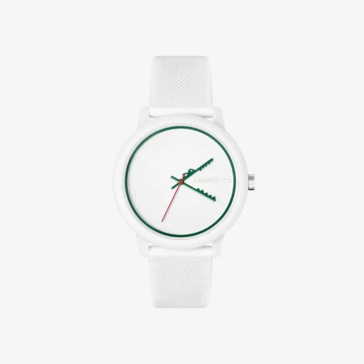 Lacoste Watches-.12.12 3 Hand Silicone Watch With Crocodile