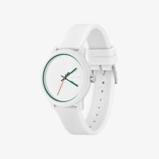 Lacoste Watches-.12.12 3 Hand Silicone Watch With Crocodile