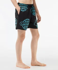 Lacoste Swimwear- Globe Print Swimsuit