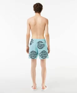 Lacoste Swimwear- Globe Print Swimsuit