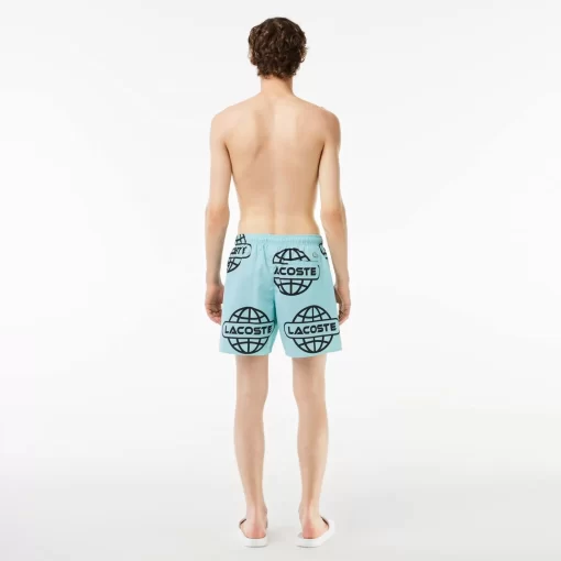 Lacoste Swimwear- Globe Print Swimsuit