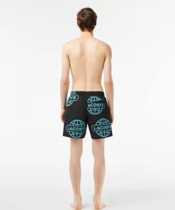 Lacoste Swimwear- Globe Print Swimsuit