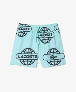 Lacoste Swimwear- Globe Print Swimsuit