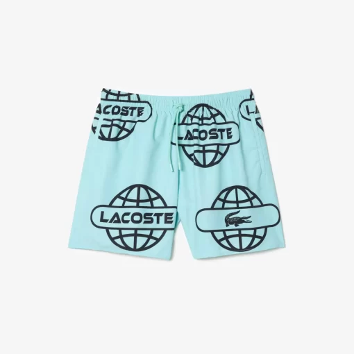 Lacoste Swimwear- Globe Print Swimsuit