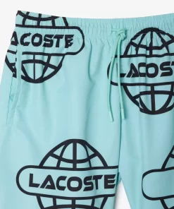 Lacoste Swimwear- Globe Print Swimsuit