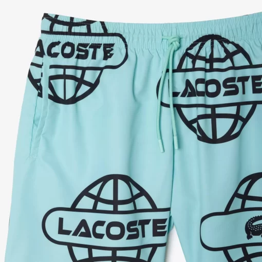 Lacoste Swimwear- Globe Print Swimsuit