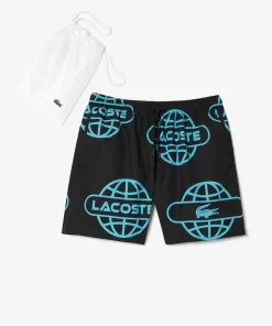 Lacoste Swimwear- Globe Print Swimsuit