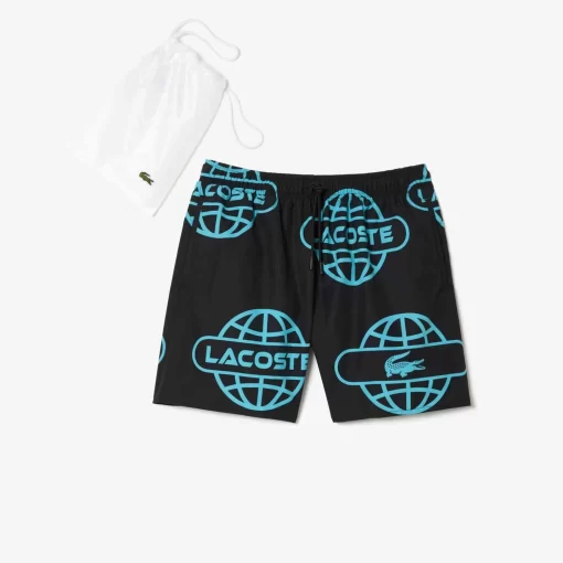 Lacoste Swimwear- Globe Print Swimsuit