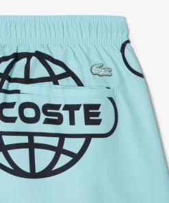 Lacoste Swimwear- Globe Print Swimsuit