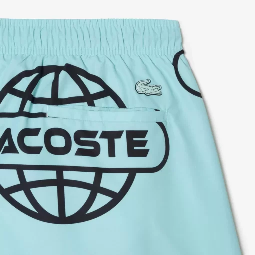 Lacoste Swimwear- Globe Print Swimsuit