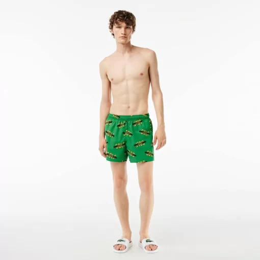 Lacoste Swimwear- Printed Swim Trunks