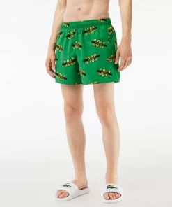 Lacoste Swimwear- Printed Swim Trunks