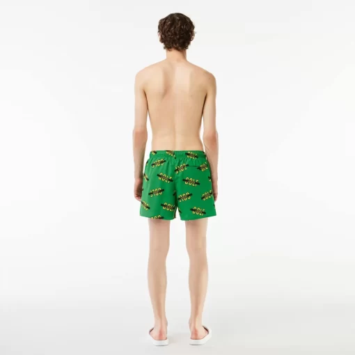 Lacoste Swimwear- Printed Swim Trunks