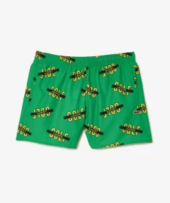 Lacoste Swimwear- Printed Swim Trunks