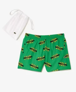 Lacoste Swimwear- Printed Swim Trunks