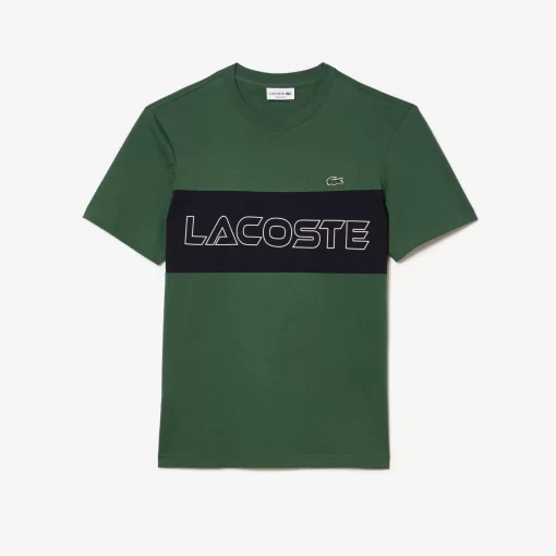 Lacoste T-Shirts- Regular Fit Printed Colourblock T-Shirt