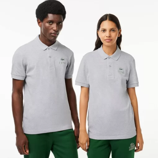 Lacoste Polo Shirts- Signature Print Stretch Pique Polo Shirt