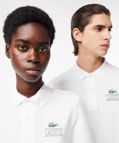 Lacoste Polo Shirts- Signature Print Stretch Pique Polo Shirt