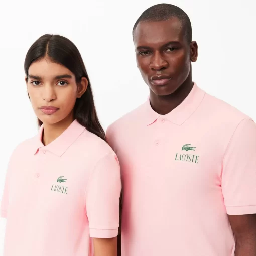 Lacoste Polo Shirts- Signature Print Stretch Pique Polo Shirt