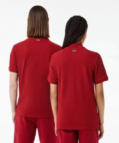 Lacoste Polo Shirts- Signature Print Stretch Pique Polo Shirt