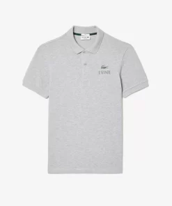 Lacoste Polo Shirts- Signature Print Stretch Pique Polo Shirt