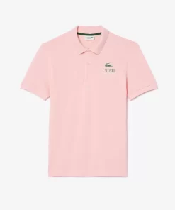 Lacoste Polo Shirts- Signature Print Stretch Pique Polo Shirt