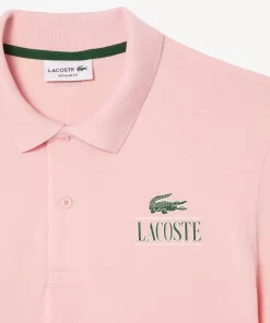 Lacoste Polo Shirts- Signature Print Stretch Pique Polo Shirt