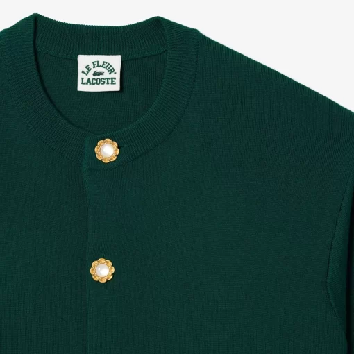 Lacoste Knitwear- X Le Fleur Dropped Shoulder Cardigan