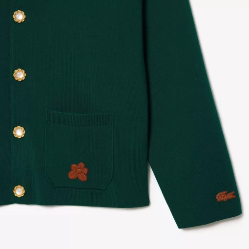 Lacoste Knitwear- X Le Fleur Dropped Shoulder Cardigan