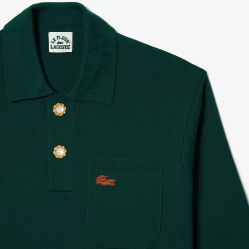 Lacoste Knitwear- X Le Fleur Long Sleeved Polo Shirt