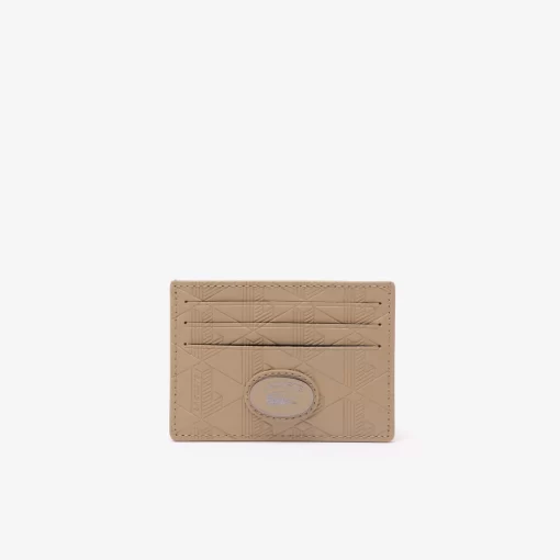 Lacoste Wallets & Small Leather Goods-Leather Monogram Print Card Holder