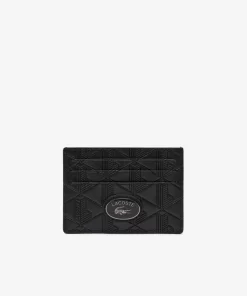 Lacoste Wallets & Small Leather Goods-Leather Monogram Print Card Holder