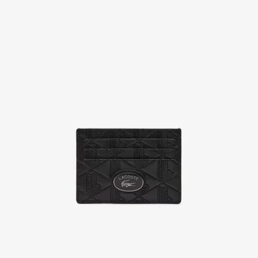 Lacoste Wallets & Small Leather Goods-Leather Monogram Print Card Holder