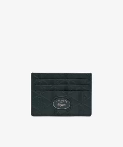 Lacoste Wallets & Small Leather Goods-Leather Monogram Print Card Holder