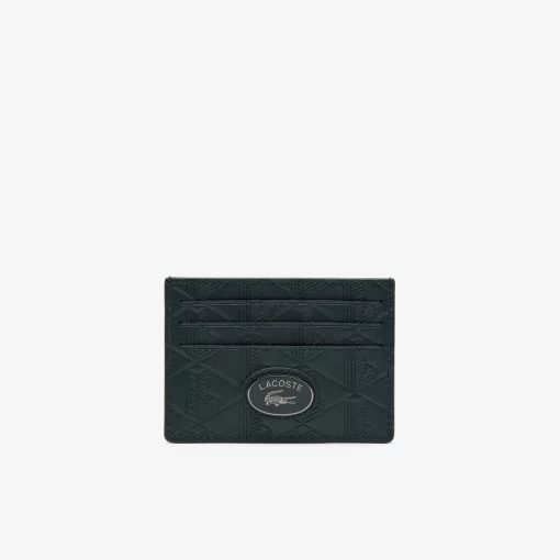 Lacoste Wallets & Small Leather Goods-Leather Monogram Print Card Holder