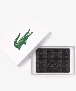 Lacoste Wallets & Small Leather Goods-Leather Monogram Print Card Holder