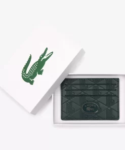 Lacoste Wallets & Small Leather Goods-Leather Monogram Print Card Holder