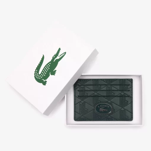 Lacoste Wallets & Small Leather Goods-Leather Monogram Print Card Holder