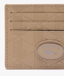 Lacoste Wallets & Small Leather Goods-Leather Monogram Print Card Holder