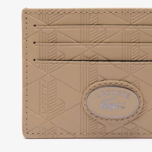 Lacoste Wallets & Small Leather Goods-Leather Monogram Print Card Holder