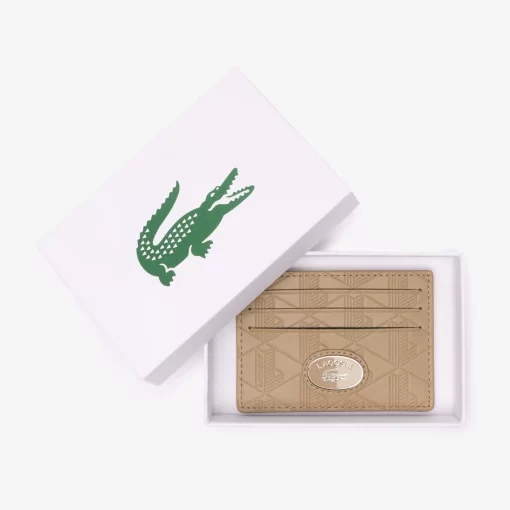 Lacoste Wallets & Small Leather Goods-Leather Monogram Print Card Holder