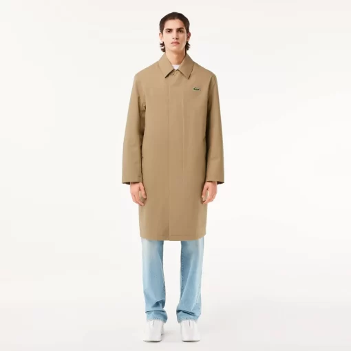 Lacoste Jackets & Coats-Lightweight Showerproof Cotton Twill Trench Coat