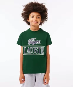 Lacoste Boy Clothing-Logo Print Cotton Jersey T-Shirt